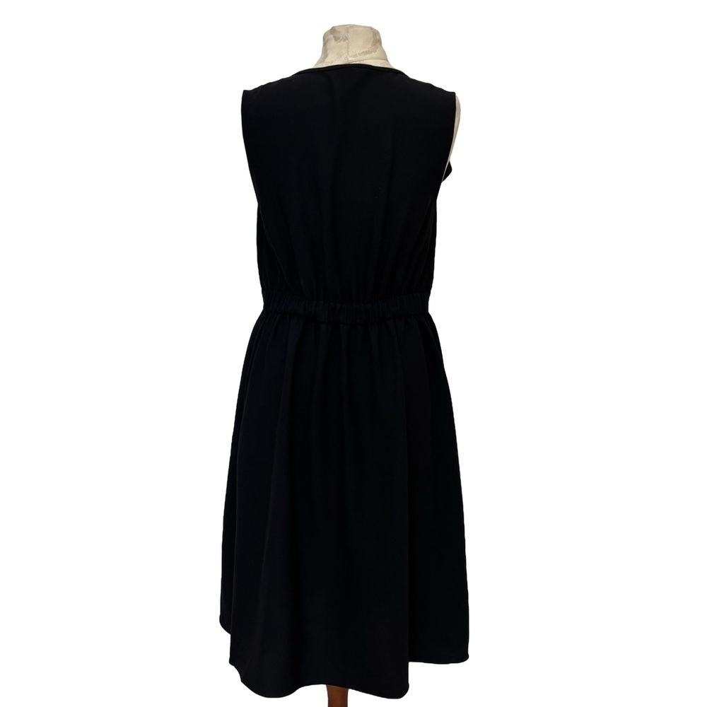 Kate Spade Rambling Rose Crepe Ruffle Fit & Flare Black Dress Medium NWT Cottage - Picture 6 of 14